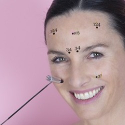 schéma de réflexologie sur un visage