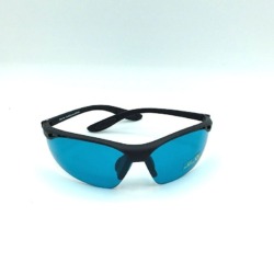 Lunettes chromothérapie bleues turquoise.